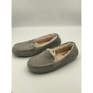 UGG Men's Gray Suede Shearling Lined Loafer Slippers US 10 EU 41 Slip-On